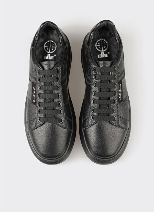 Siyah Deri Erkek Spor Ayakkabı - Görsel 5