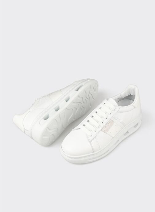Beyaz Deri Erkek Spor Ayakkabı - Görsel 4