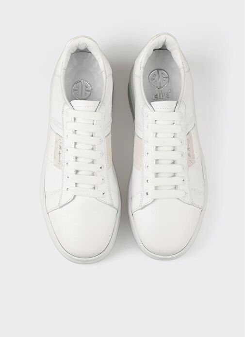 Beyaz Deri Erkek Spor Ayakkabı - Görsel 5