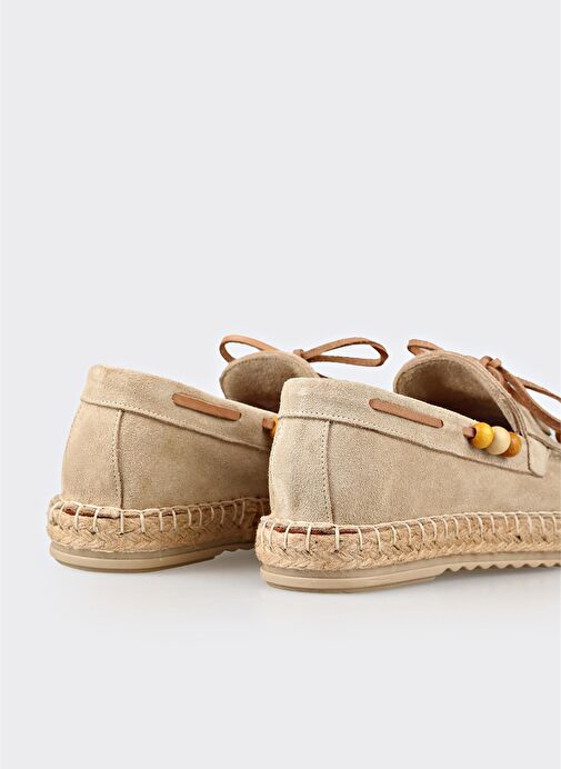 Bej Deri Kadın Günlük Ayakkabı - Görsel 6