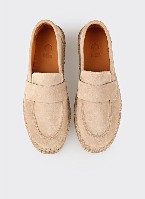 Bej Deri Erkek Günlük Ayakkabı - Görsel 5