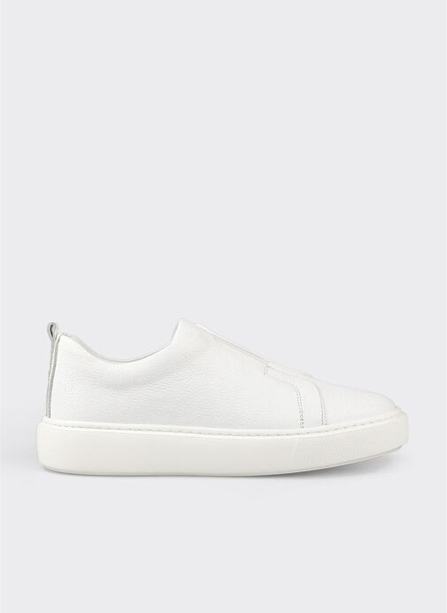 Beyaz Deri Erkek Günlük Ayakkabı - Görsel 2