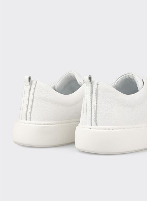 Beyaz Deri Erkek Günlük Ayakkabı - Görsel 6