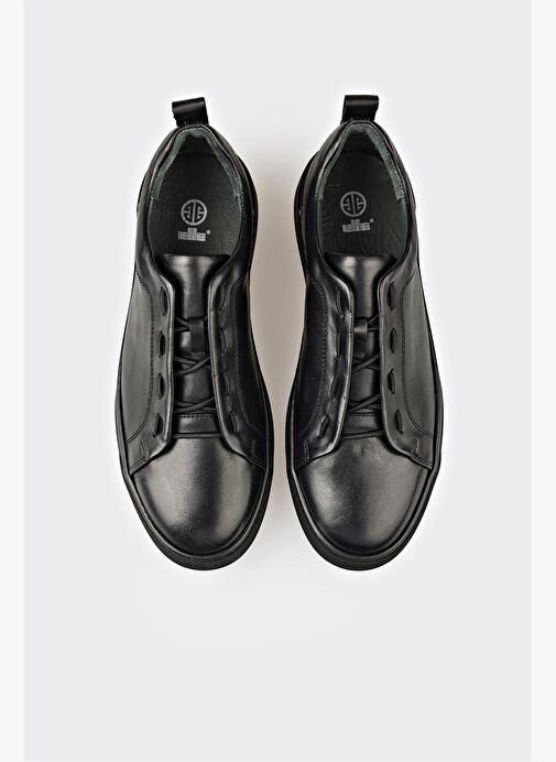 Siyah Deri Erkek Günlük Ayakkabı - Görsel 8