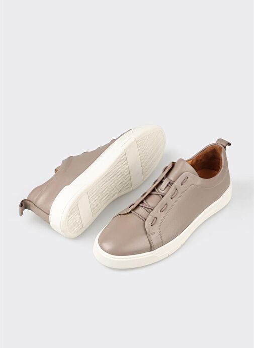 Gri Deri Erkek Günlük Ayakkabı - Görsel 4