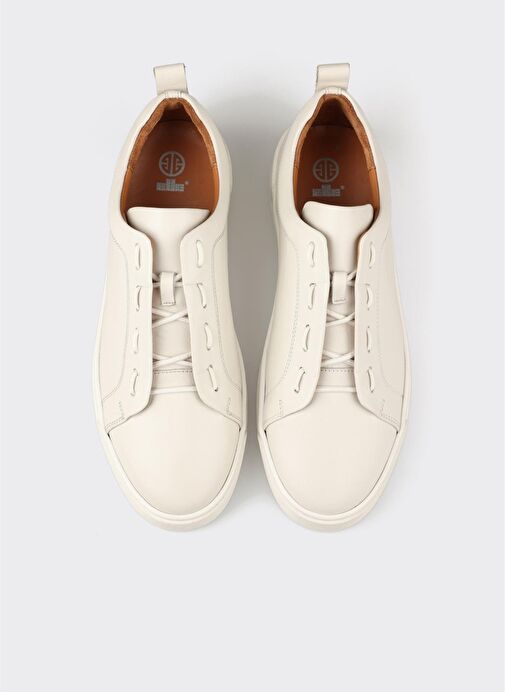Ekru Deri Erkek Günlük Ayakkabı - Görsel 8