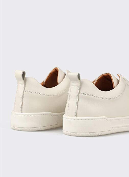 Ekru Deri Erkek Günlük Ayakkabı - Görsel 10
