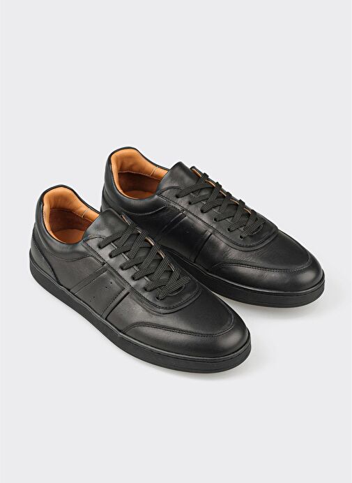 Siyah Deri Erkek Günlük Ayakkabı - Görsel 3