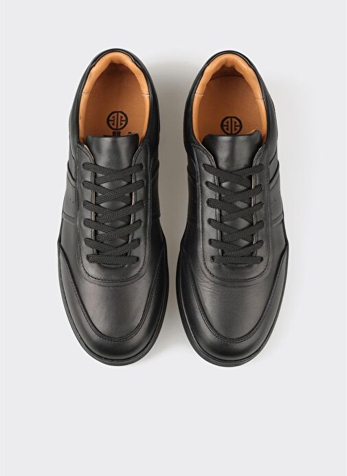 Siyah Deri Erkek Günlük Ayakkabı - Görsel 5