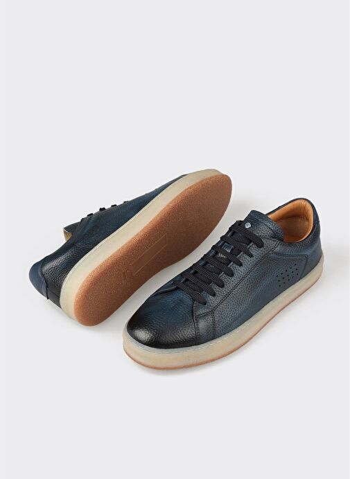 Lacivert Deri Erkek Spor Ayakkabı - Görsel 4
