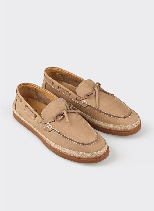 Bej Deri Erkek Günlük Ayakkabı - Görsel 3