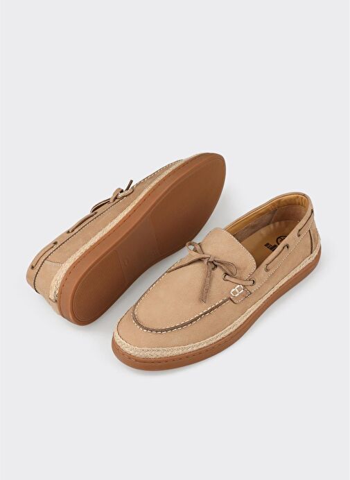 Bej Deri Erkek Günlük Ayakkabı - Görsel 4