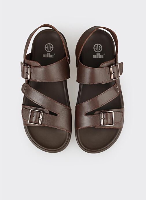 Kahve Deri Erkek Sandalet - Görsel 5