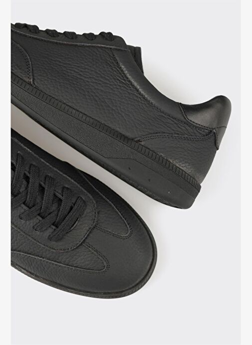 Siyah Deri Erkek Günlük Ayakkabı - Görsel 10