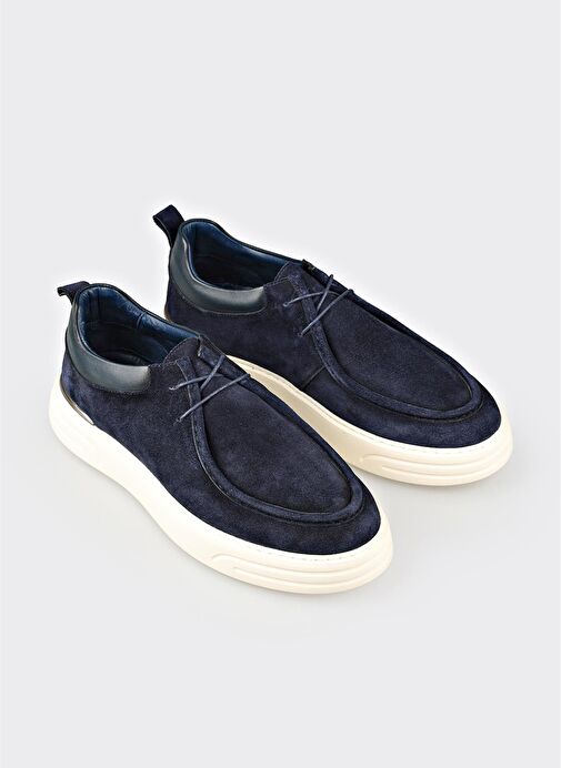 Lacivert Deri Erkek Günlük Ayakkabı - Görsel 3