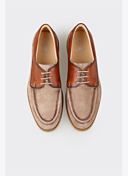 Bej Deri Erkek Günlük Ayakkabı - Görsel 5