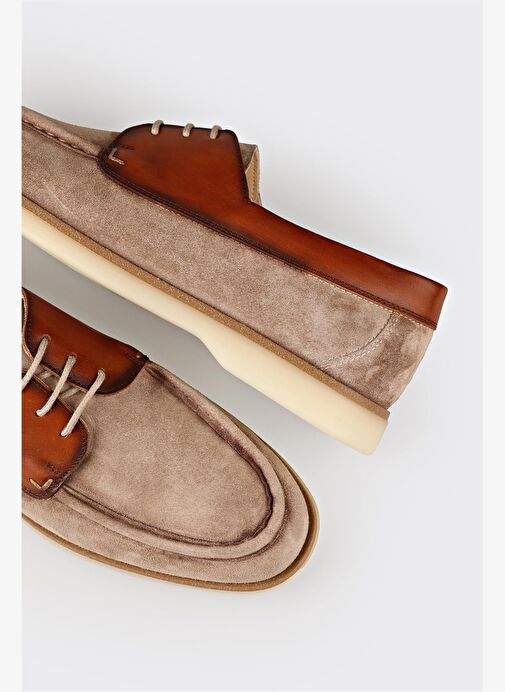 Bej Deri Erkek Günlük Ayakkabı - Görsel 6