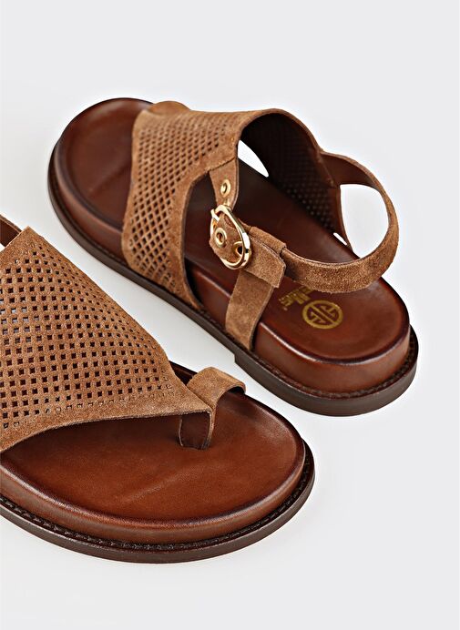 Taba Deri Kadın Sandalet - Görsel 6