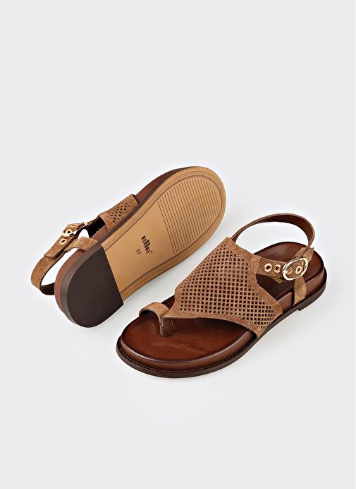 Taba Deri Kadın Sandalet - Görsel 4