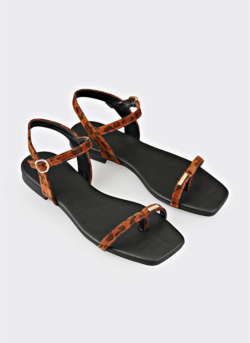 Taba Deri Kadın Sandalet - Görsel 3