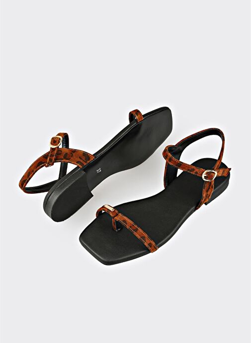 Taba Deri Kadın Sandalet - Görsel 4