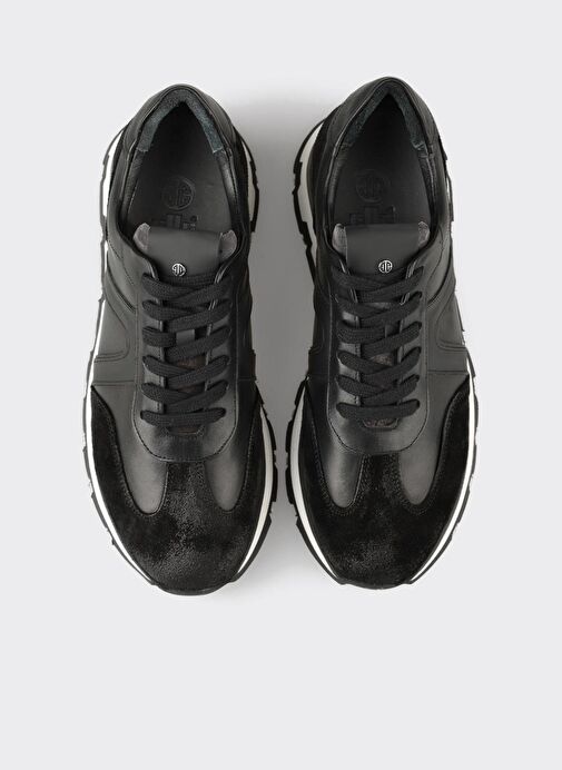Siyah Deri Erkek Spor Ayakkabı - Görsel 5