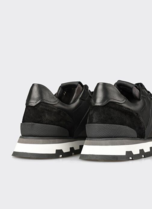 Siyah Deri Erkek Spor Ayakkabı - Görsel 6