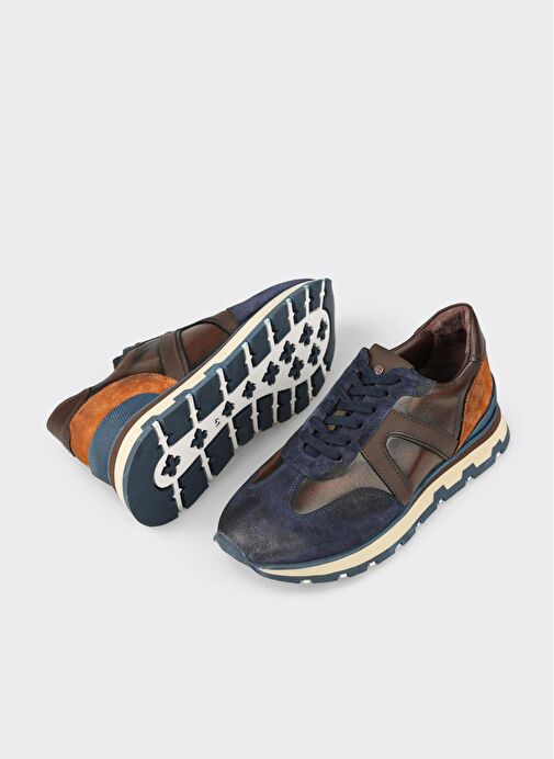 Lacivert Deri Erkek Spor Ayakkabı - Görsel 4