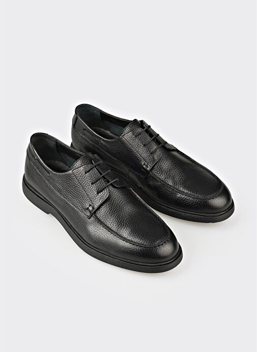 Siyah Deri Erkek Günlük Ayakkabı - Görsel 3