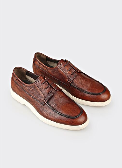 Kahve Deri Erkek Günlük Ayakkabı - Görsel 3