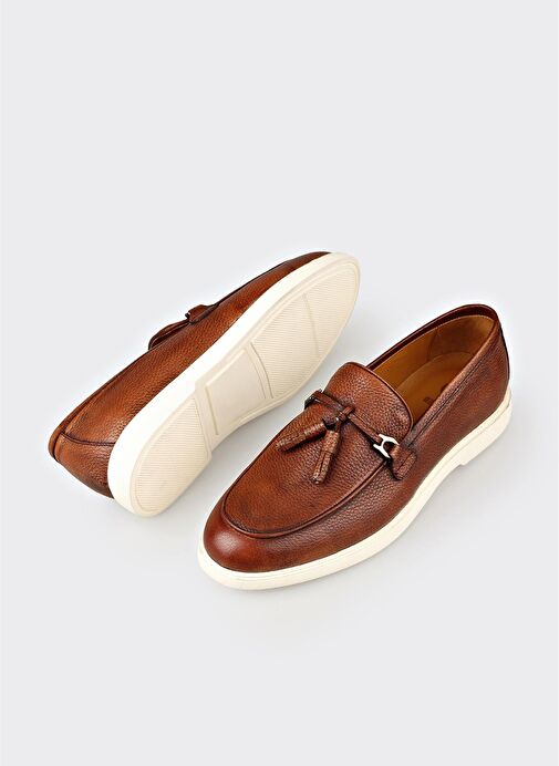 Taba Deri Erkek Günlük Ayakkabı - Görsel 4