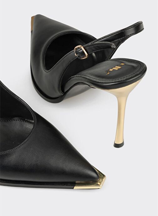 Siyah Kadın Yüksek Topuk Ayakkabı - Görsel 5