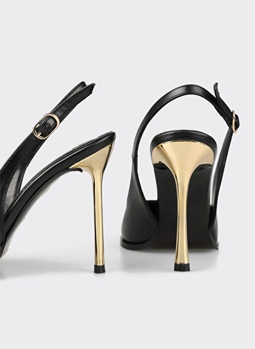 Siyah Kadın Yüksek Topuk Ayakkabı - Görsel 6