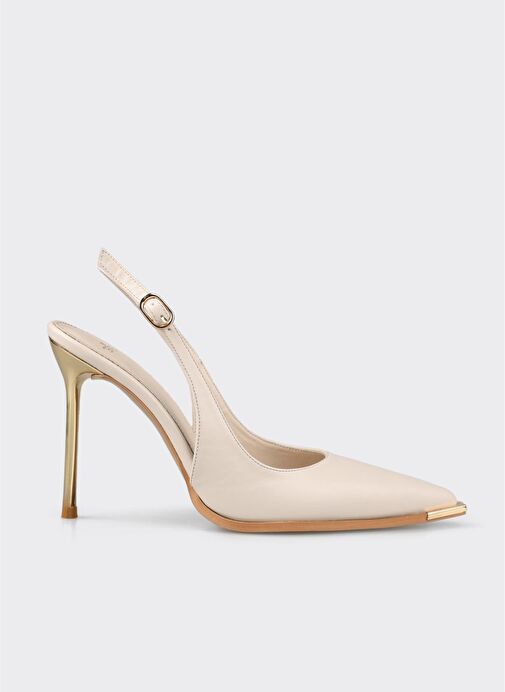 Ekru Kadın Yüksek Topuk Ayakkabı - Görsel 2