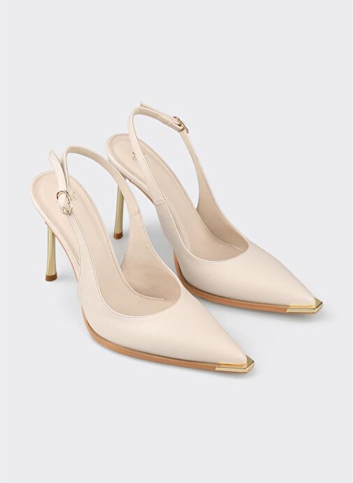 Ekru Kadın Yüksek Topuk Ayakkabı - Görsel 3