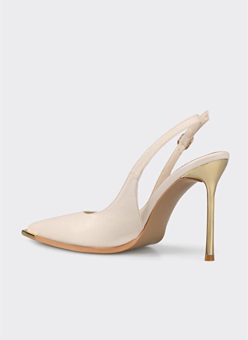 Ekru Kadın Yüksek Topuk Ayakkabı - Görsel 4