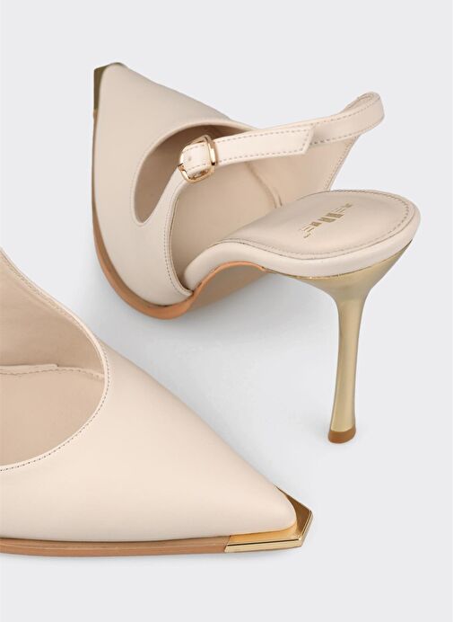 Ekru Kadın Yüksek Topuk Ayakkabı - Görsel 5