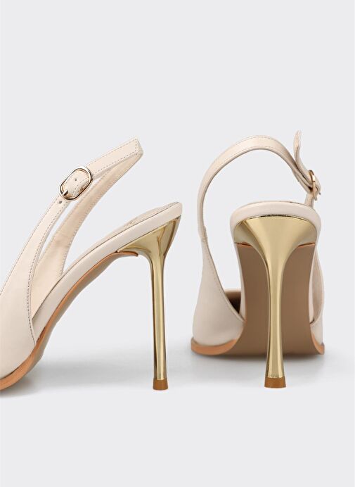 Ekru Kadın Yüksek Topuk Ayakkabı - Görsel 6