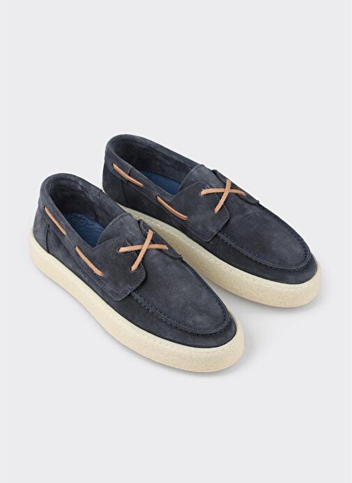 Lacivert Deri Kadın Günlük Ayakkabı - Görsel 3