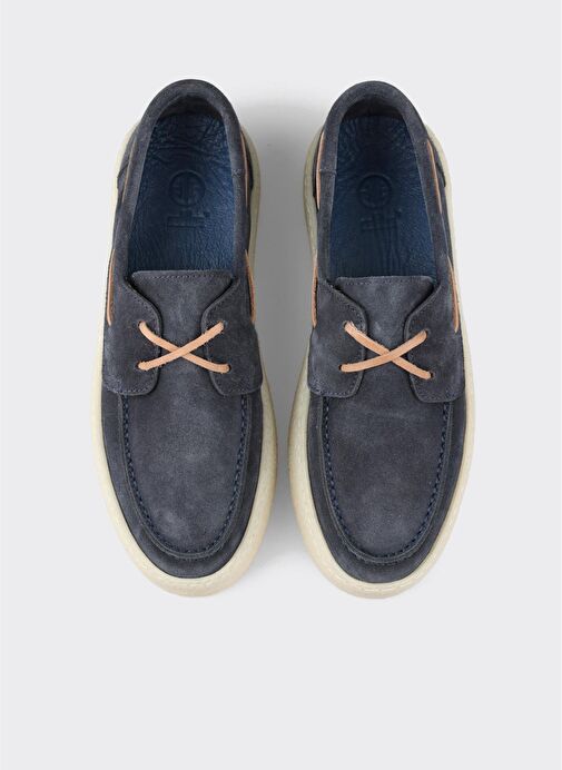 Lacivert Deri Kadın Günlük Ayakkabı - Görsel 5