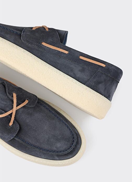 Lacivert Deri Kadın Günlük Ayakkabı - Görsel 6