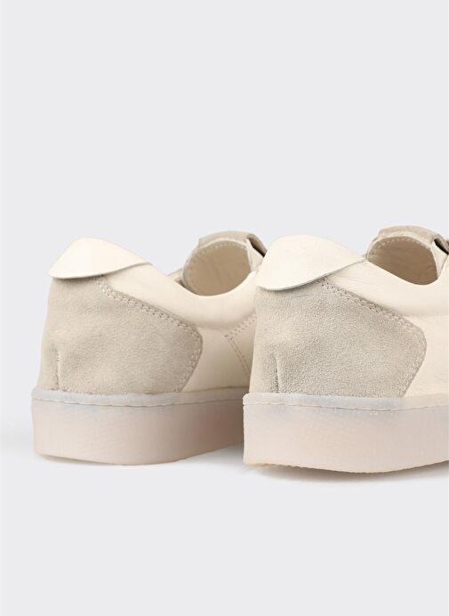 Bej Deri Kadın Spor Ayakkabı - Görsel 6