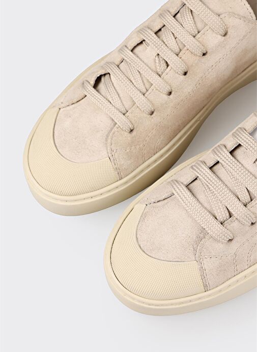 Bej Deri Kadın Spor Ayakkabı - Görsel 6