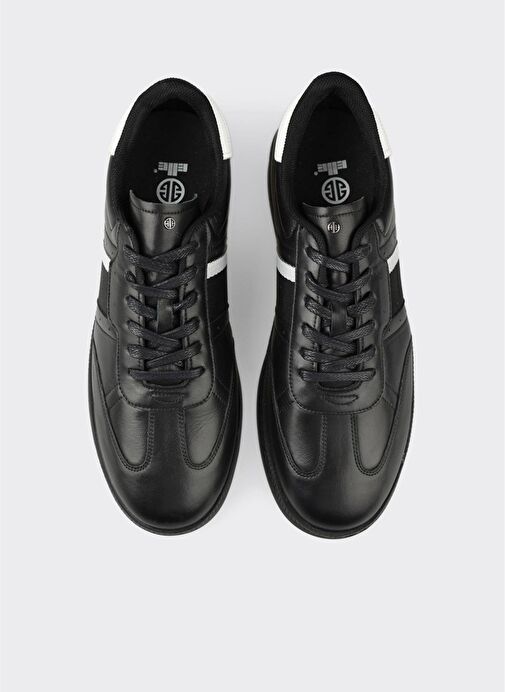 Siyah Deri Erkek Günlük Ayakkabı - Görsel 5