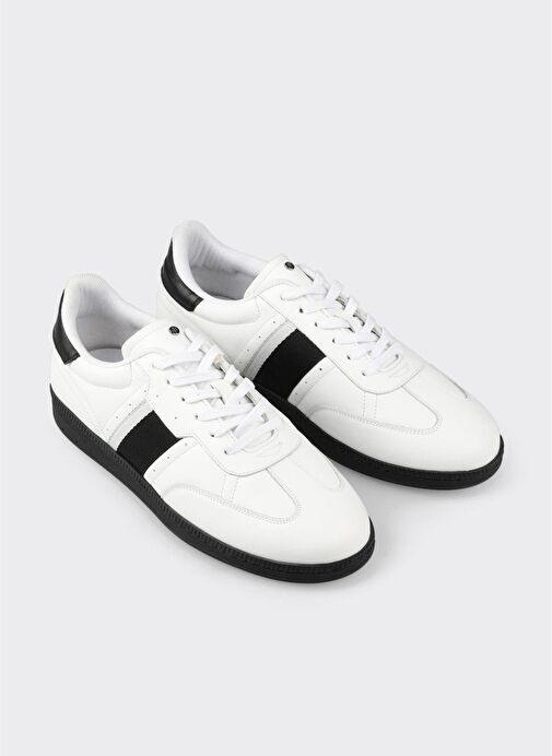 Beyaz Deri Erkek Günlük Ayakkabı - Görsel 3