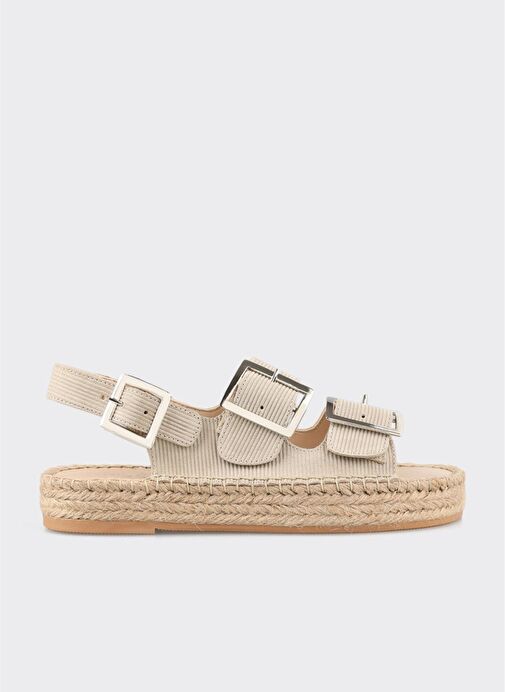 Bej Deri Kadın Espadril - Görsel 2