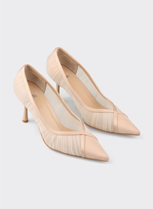Bej Kadın Topuklu Ayakkabı - Görsel 3