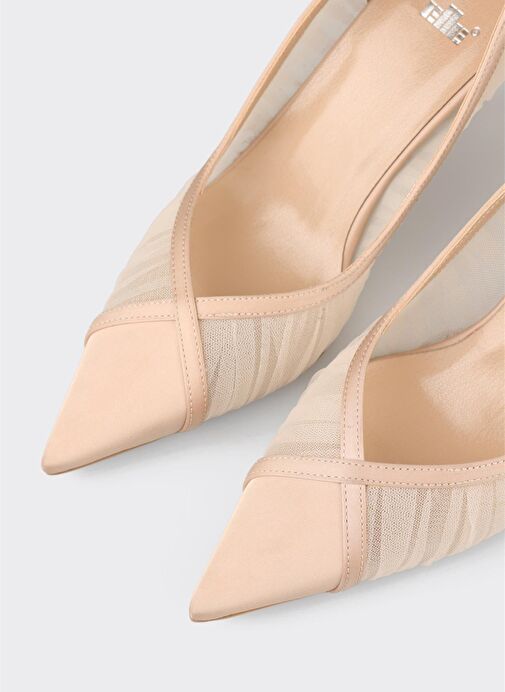 Bej Kadın Topuklu Ayakkabı - Görsel 5