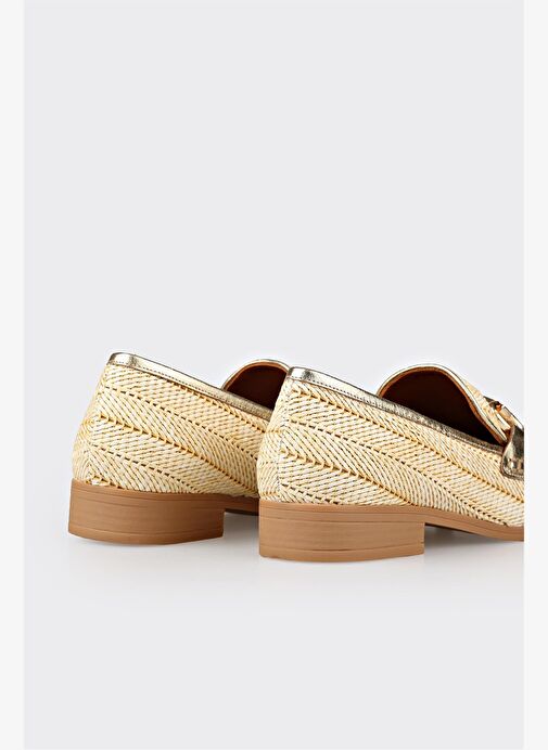 Bej Deri Kadın Günlük Ayakkabı - Görsel 9