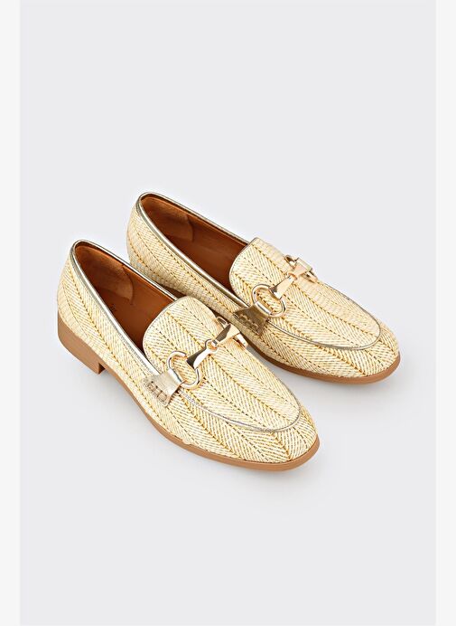 Bej Deri Kadın Günlük Ayakkabı - Görsel 5